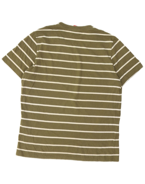 Tricou pentru bărbați Puma Top Medium Khaki Striped Bumbac