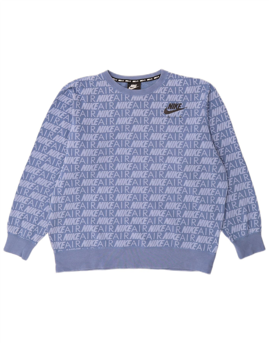 Pulover supradimensionat NIKE Graphic pentru femei UK 14 Bumbac albastru mediu