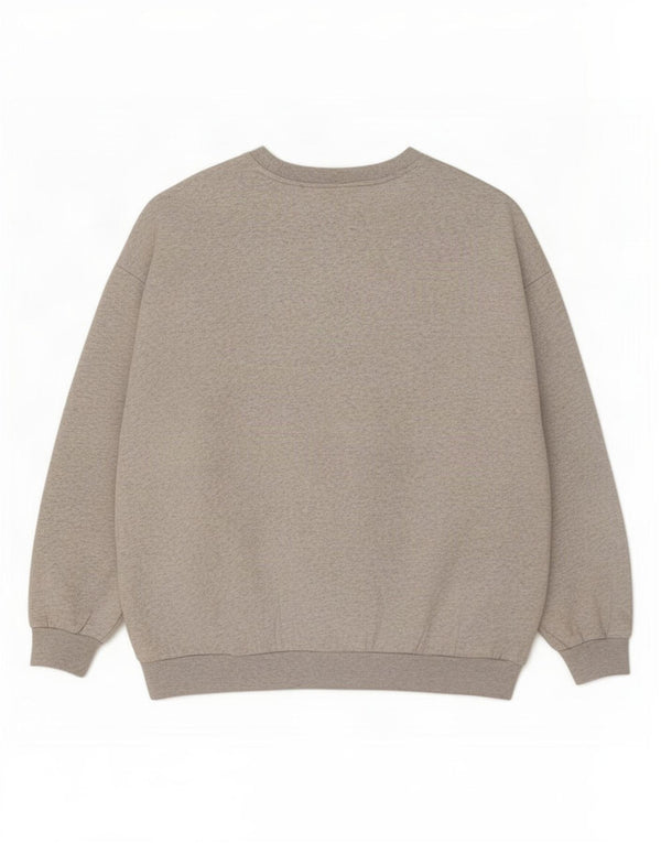 Adidas Womens Oversized Sweatshirt Jumper UK 12 Medium Grey Flecked Cotton