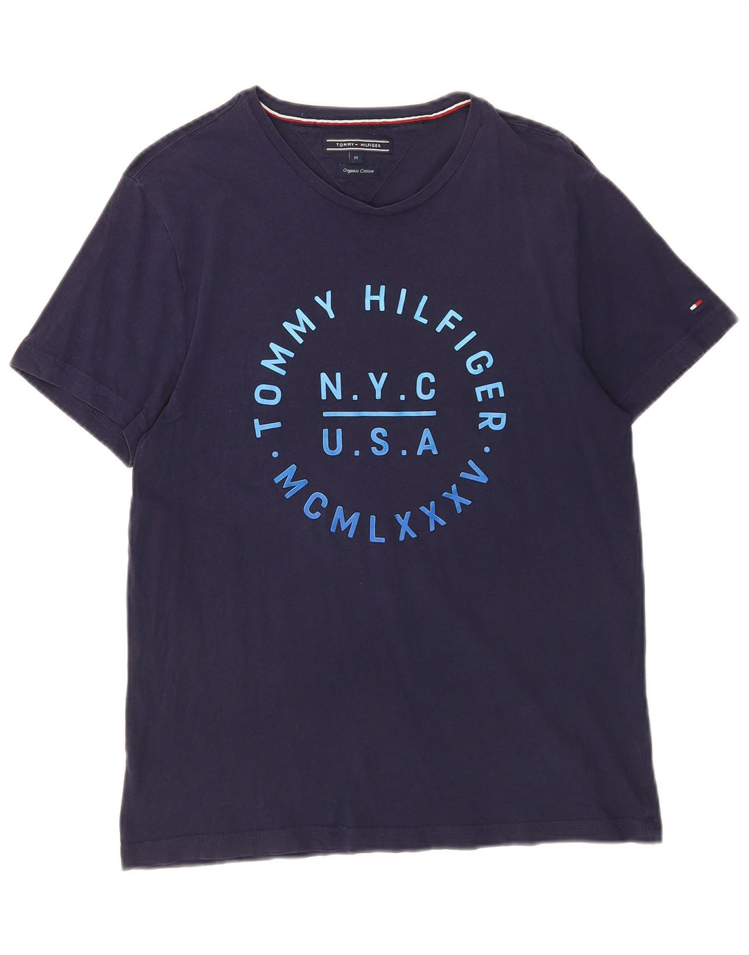 Tricou grafic pentru bărbați Tommy Hilfiger Top Mediu Bleumarin