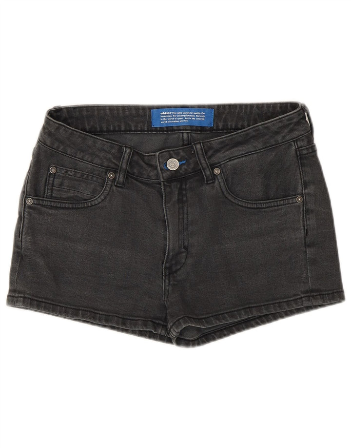 Pantaloni scurți din denim ADIDAS pentru femei W26, bumbac gri mic