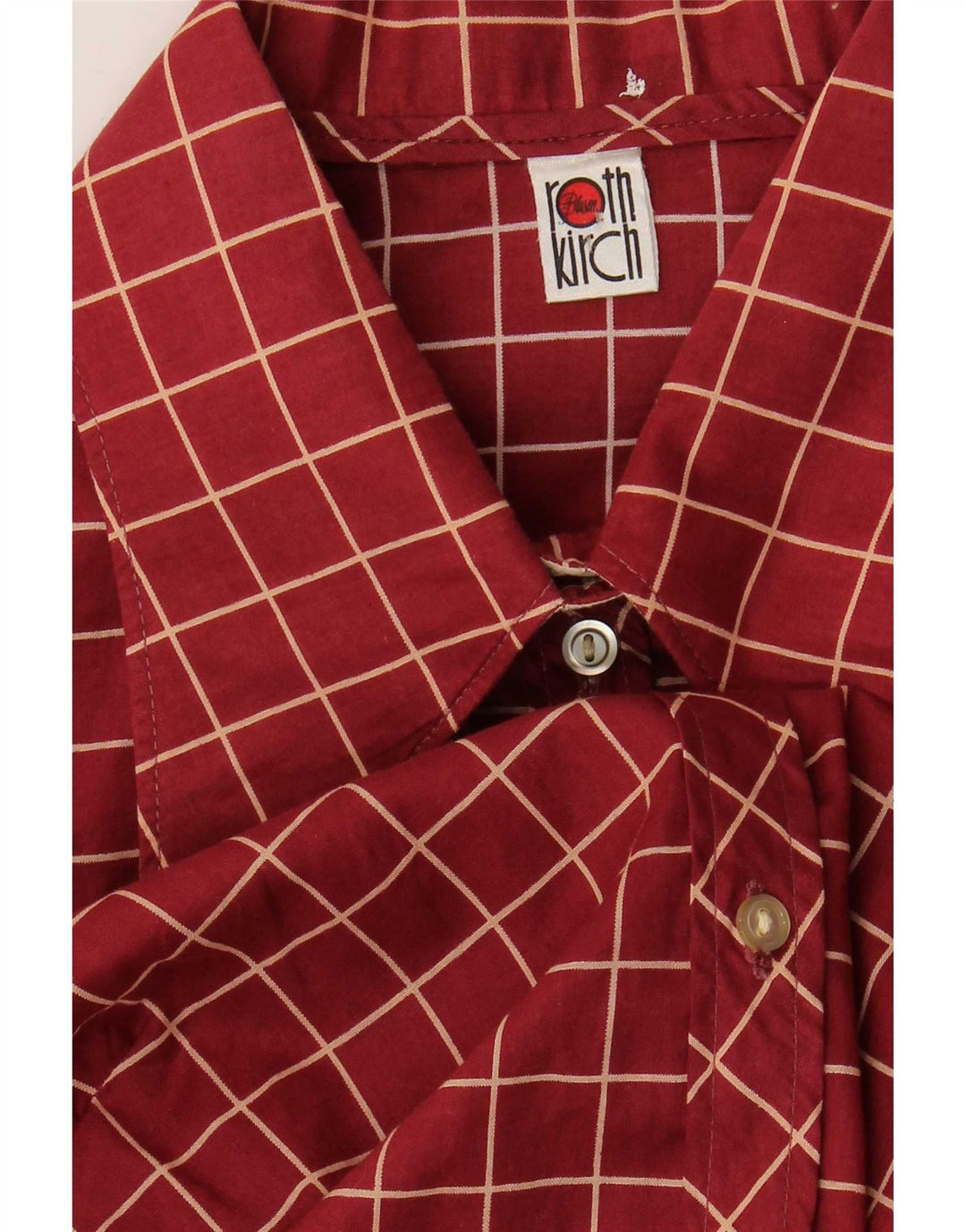 Cămașă formală vintage pentru femei UK 14 Medium Burgundy Check