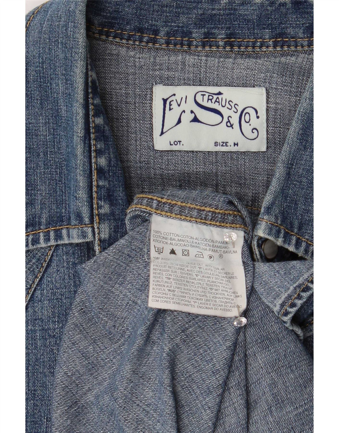 Cămașă Western Denim Levi's pentru bărbați, bumbac albastru mediu