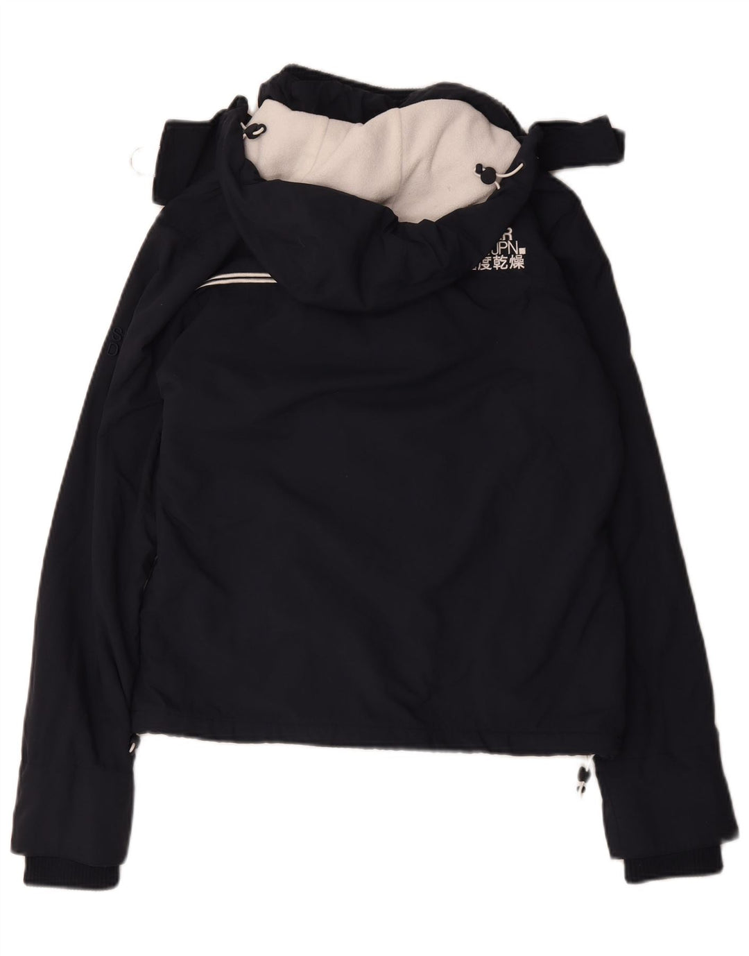 Jachetă de vânt cu glugă Superdry pentru femei UK 16, mare, poliester bleumarin
