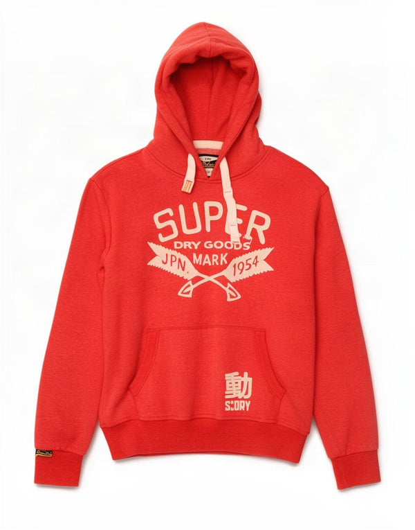 Pulover cu glugă grafic Superdry pentru bărbați, bumbac roșu 2XL