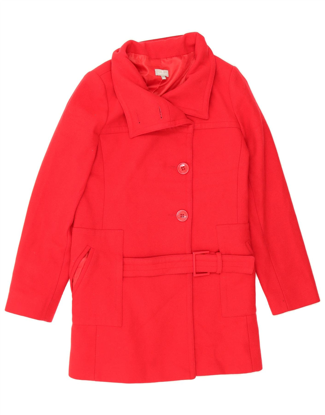 NAF NAF Womens Overcoat IT 38 XS Red Wool Vintage Naf Naf and Second-Hand Naf Naf from Messina Hembry 