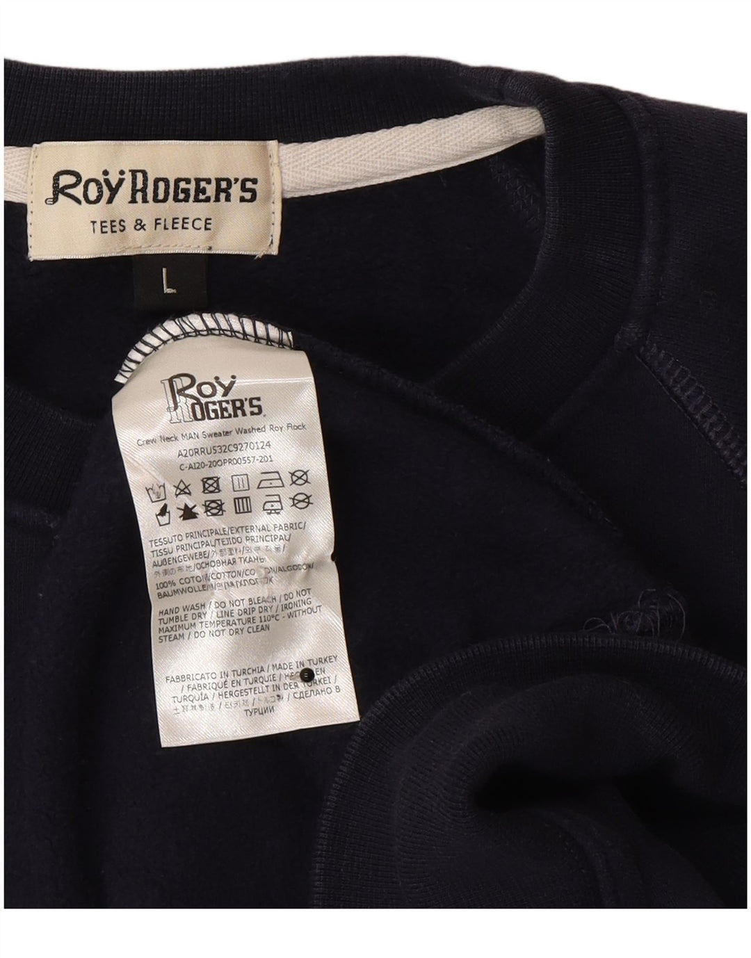 Hanorac grafic Roy Rogers pentru bărbați Pulover mare din bumbac bleumarin