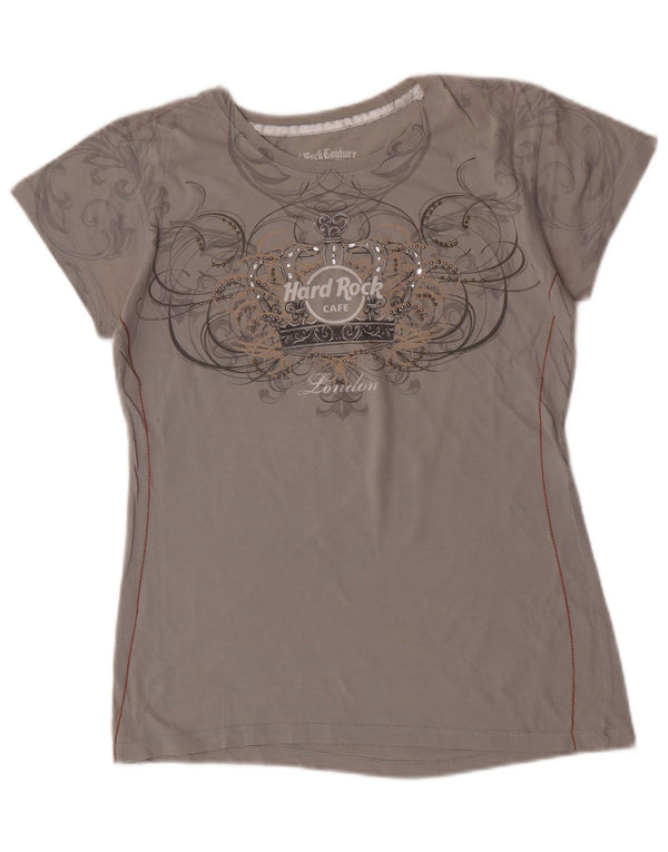 Hard Rock Cafe London Tricou grafic Top UK 14 Medium Gri Bumbac