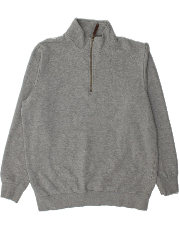 MOUNTAIN WAREHOUSE Mens Zip Neck Sweatshirt Jumper Large Grey Cotton Vintage Mountain Warehouse and Second-Hand Mountain Warehouse from Messina Hembry 