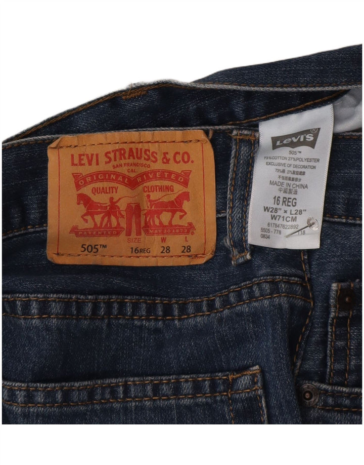 Levi's Boys 505 Regular Straight Jeans 15-16 ani W38 L38 Blue Bumbac