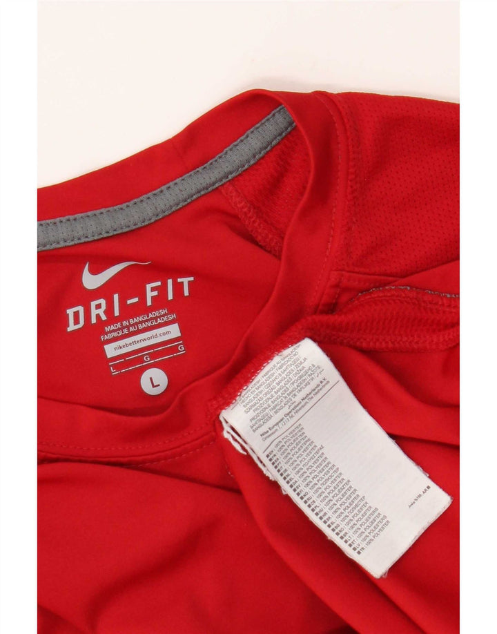 Tricou Nike Dri Fit pentru bărbați Top mare din poliester roșu
