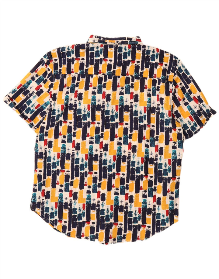 Cămașă cu mânecă scurtă pentru bărbați VINTAGE, bumbac geometric multicolor mare