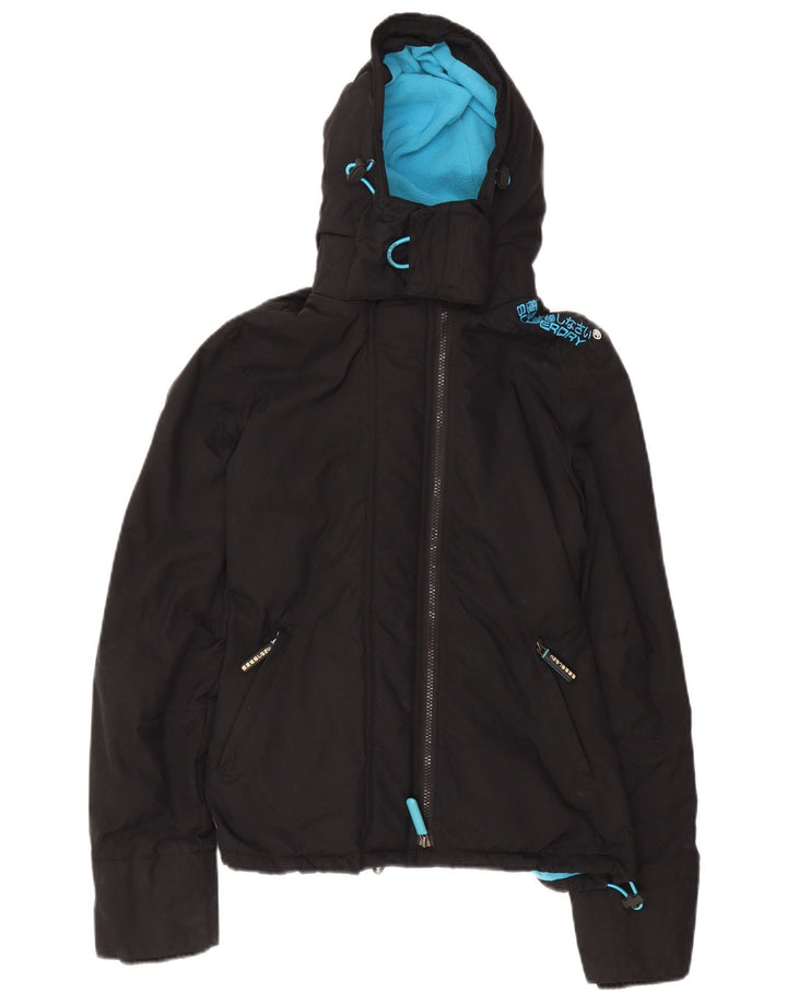 Jachetă Windbreaker cu glugă Superdry pentru femei UK 14 Medium Black