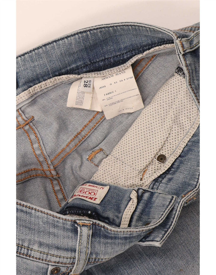 Pantaloni scurți din blugi pentru femei Armani W28, bumbac albastru mediu