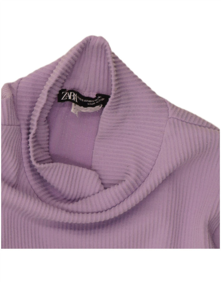 Crop Top pentru femei Zara cu mânecă lungă UK 10 Mic Violet