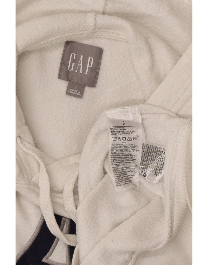 Pulover cu glugă grafic Gap pentru bărbați, mare, alb, bumbac