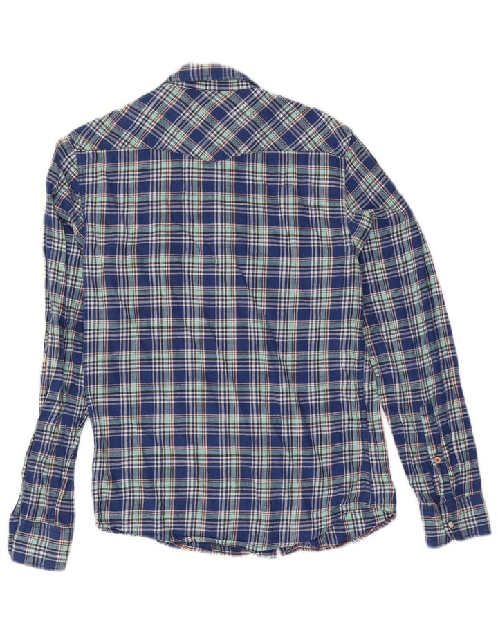 Cămașă de flanel pentru bărbați Lee Slim Fit, bumbac cu carouri albastre mici