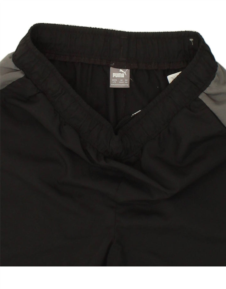 PUMA Boys Sport Shorts 13-14 Years Black Colourblock Polyester Vintage Puma and Second-Hand Puma from Messina Hembry 