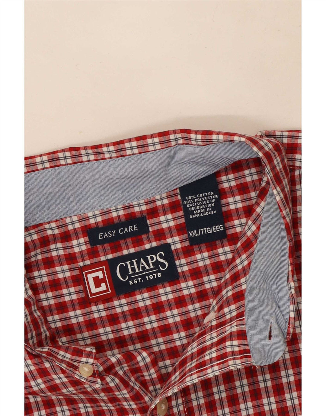 Cămașă cu mânecă scurtă Chaps pentru bărbați, cu mânecă scurtă, 2XL, roșu, din bumbac