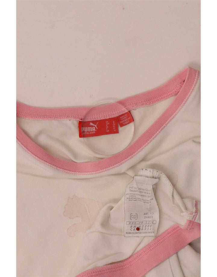 Tricou grafic Puma pentru femei Top UK 14 Medium White Bumbac