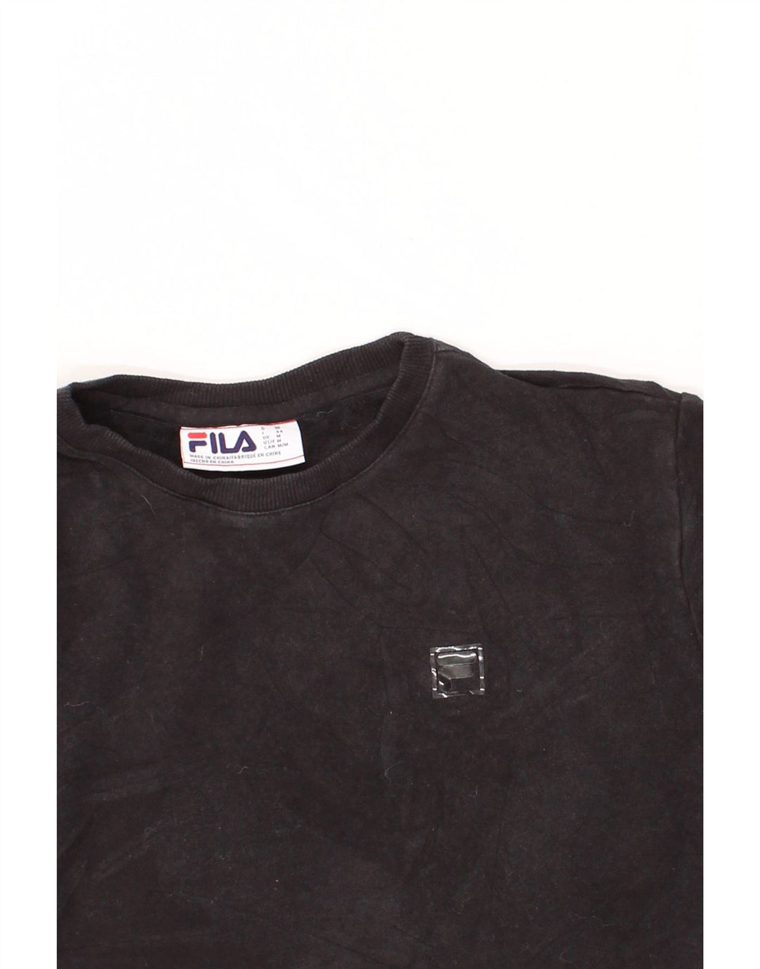 FILA Womens Sweatshirt Jumper UK 14 Medium Black Cotton Vintage Fila and Second-Hand Fila from Messina Hembry 