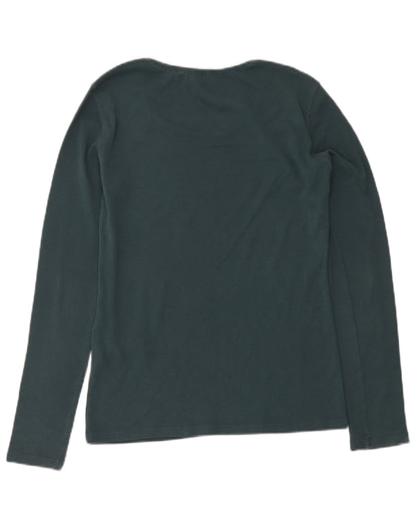 Max & Co. Top grafic pentru femei cu mânecă lungă UK 12 bumbac verde mediu