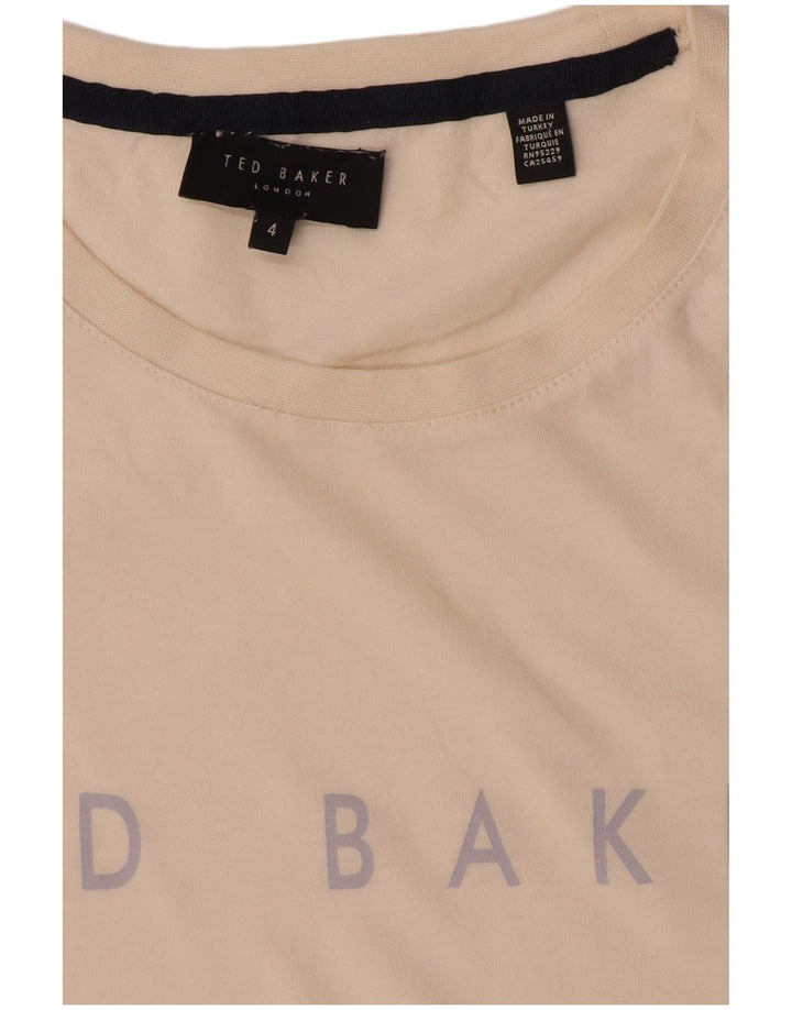 Tricou grafic pentru bărbați Ted Baker Mărimea 4 mare alb