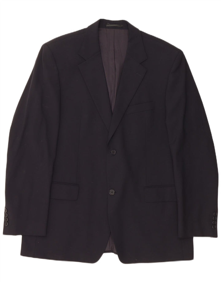 Blazer pentru bărbați Hugo Boss cu 2 nasturi EU 54 2XL Lână virgină bleumarin
