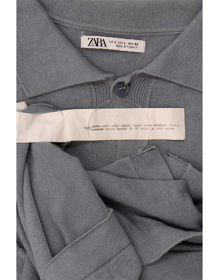 Pulover cardigan cu mânecă scurtă pentru bărbați Zara, mare, gri, bumbac