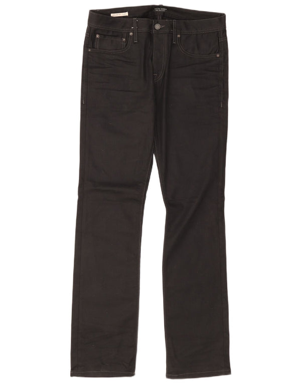 Blugi drepți Jack & Jones pentru bărbați Clark, cu ajustare normală, W32 L34, bumbac negru