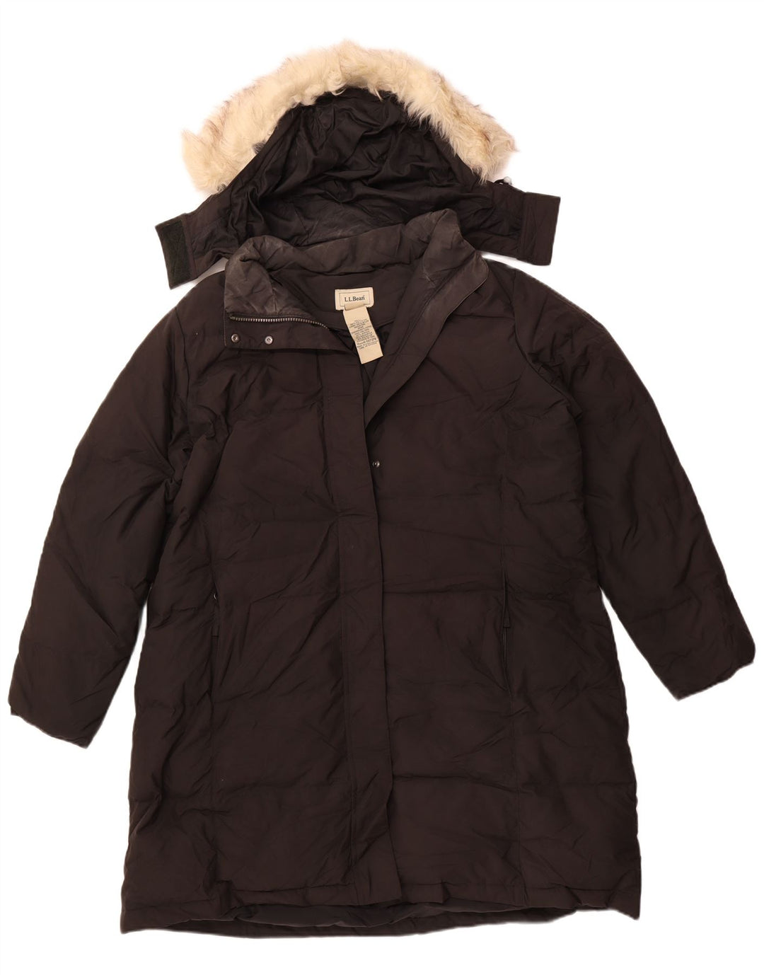 L.L.BEAN Palton căptușit cu glugă supradimensionat pentru femei UK 18 XL Poliester negru
