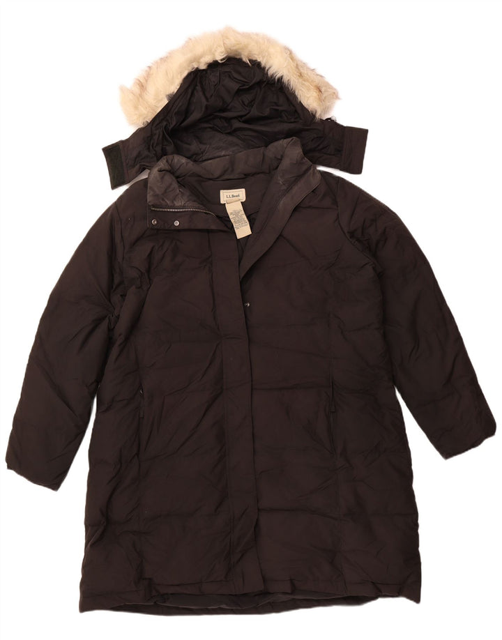 L.L.BEAN Palton căptușit cu glugă supradimensionat pentru femei UK 18 XL Poliester negru