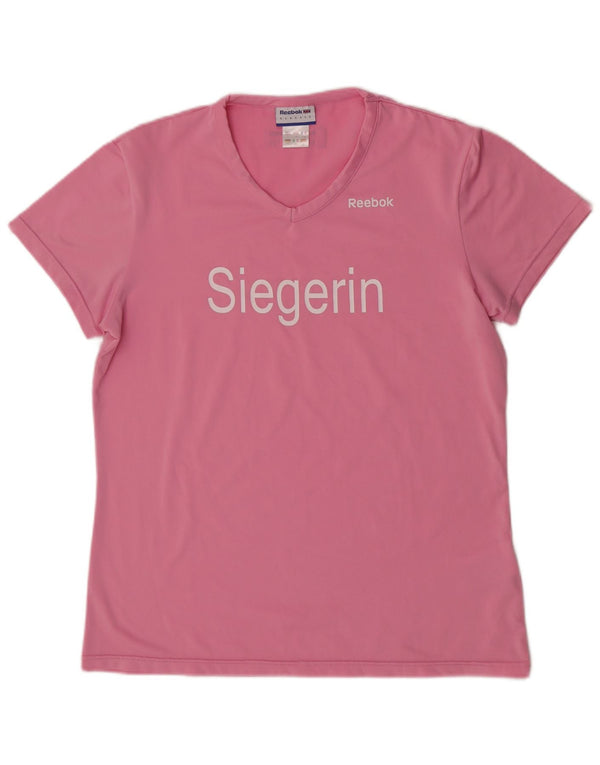 Tricou grafic cu mânecă scurtă pentru femei Reebok Top UK 14 Poliester roz mediu