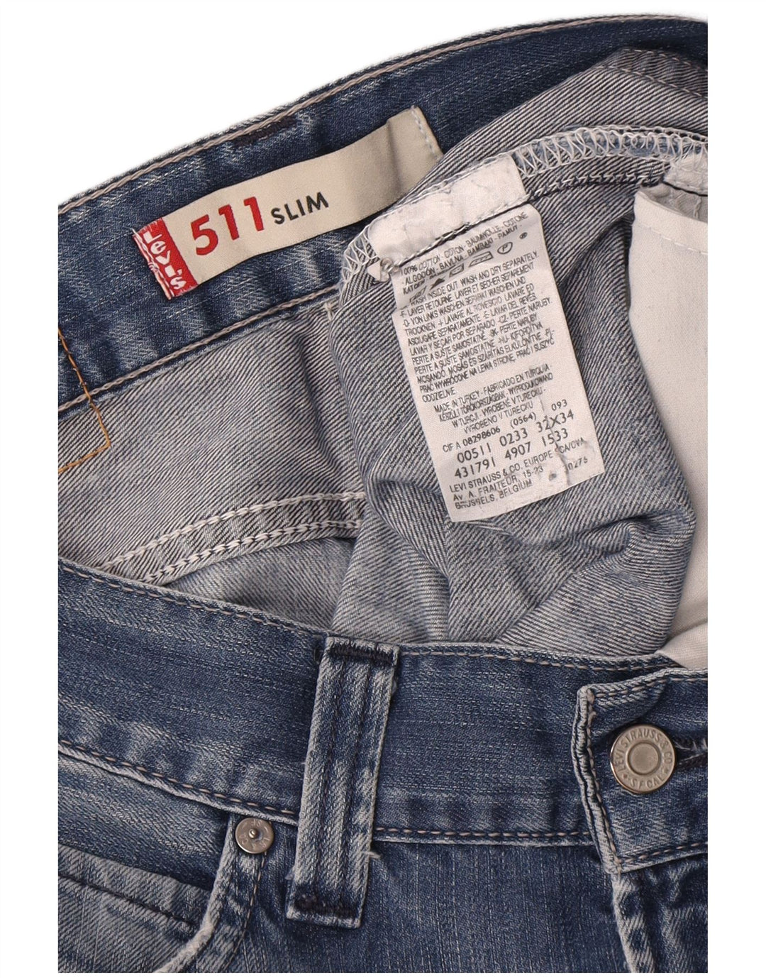 Blugi Levi's 511 Slim pentru bărbați W32 L34 Bumbac albastru
