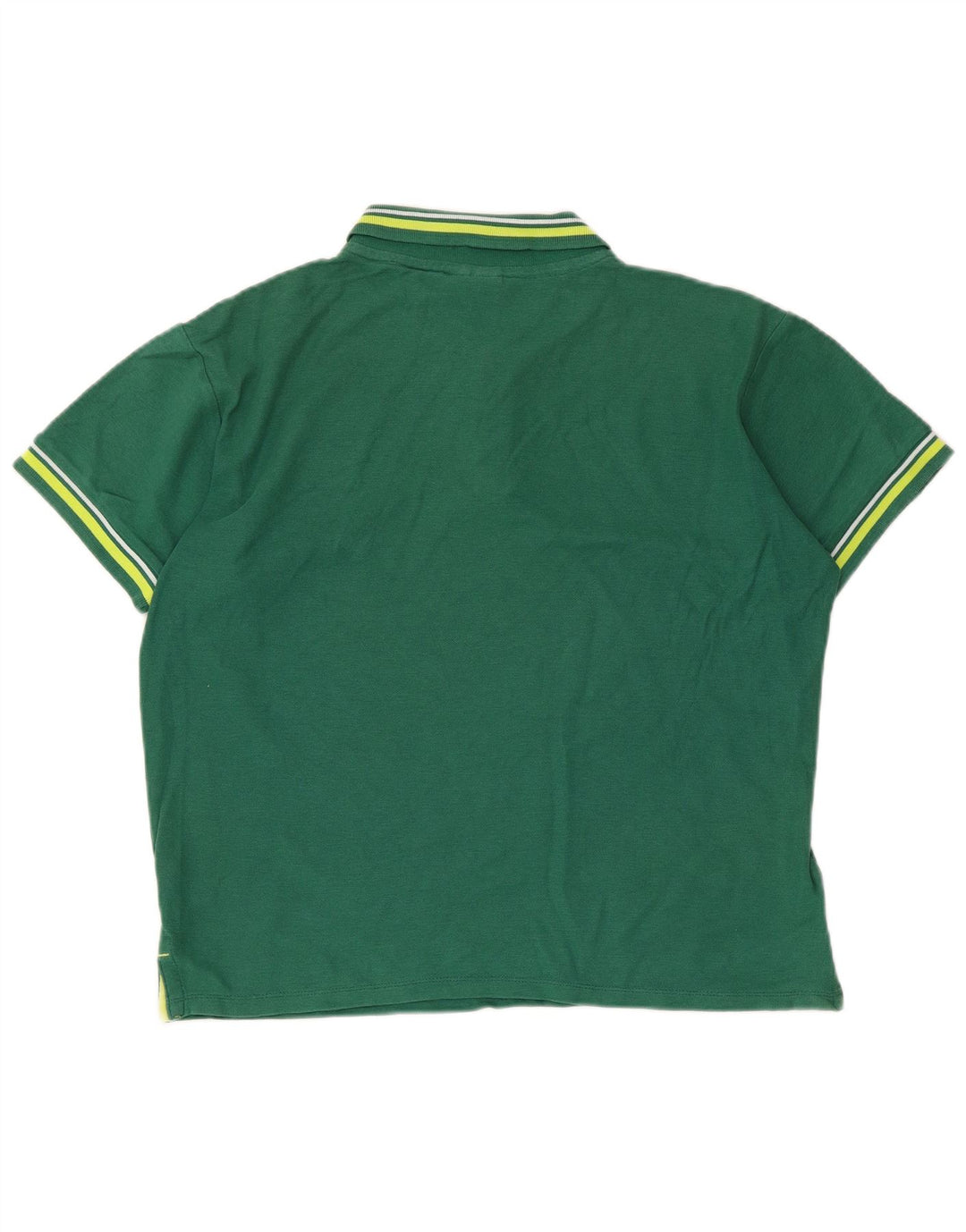 Cămașă polo Umbro pentru bărbați, bumbac cu dungi verzi medii