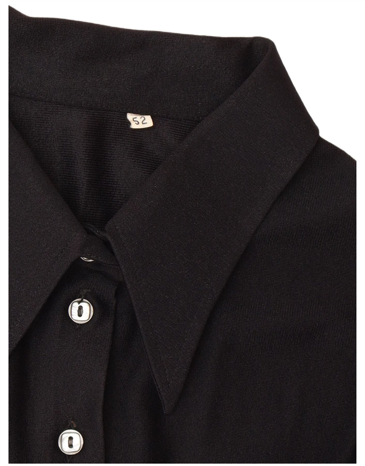 Bluză cămașă Vintage pentru femei IT 52 2XL Negru