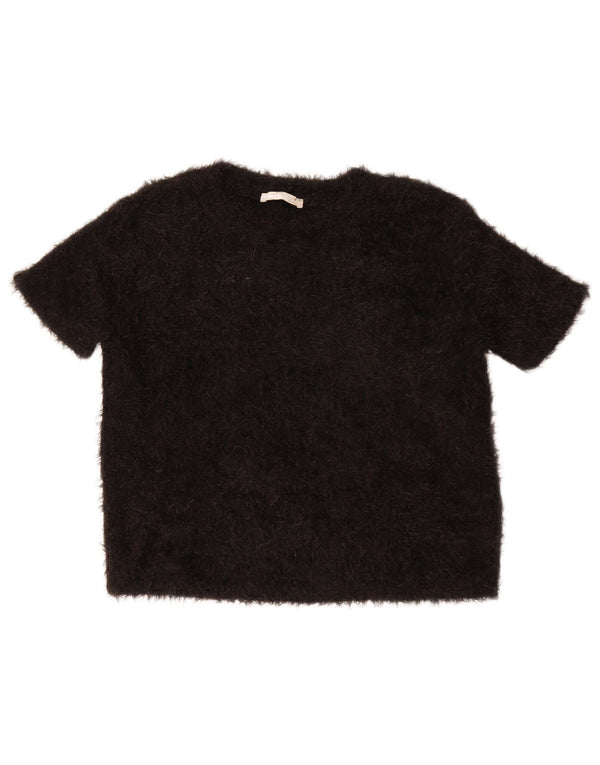 Bluză Crop Top pentru femei Zara UK 14 Poliester mediu negru
