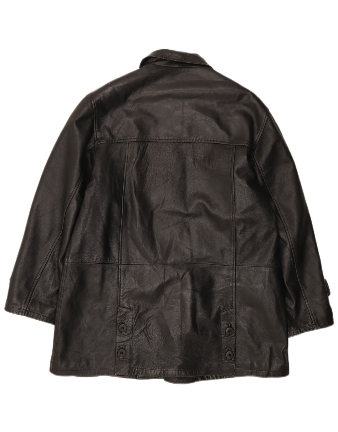 Palton din piele vintage pentru femei IT 46 mare negru