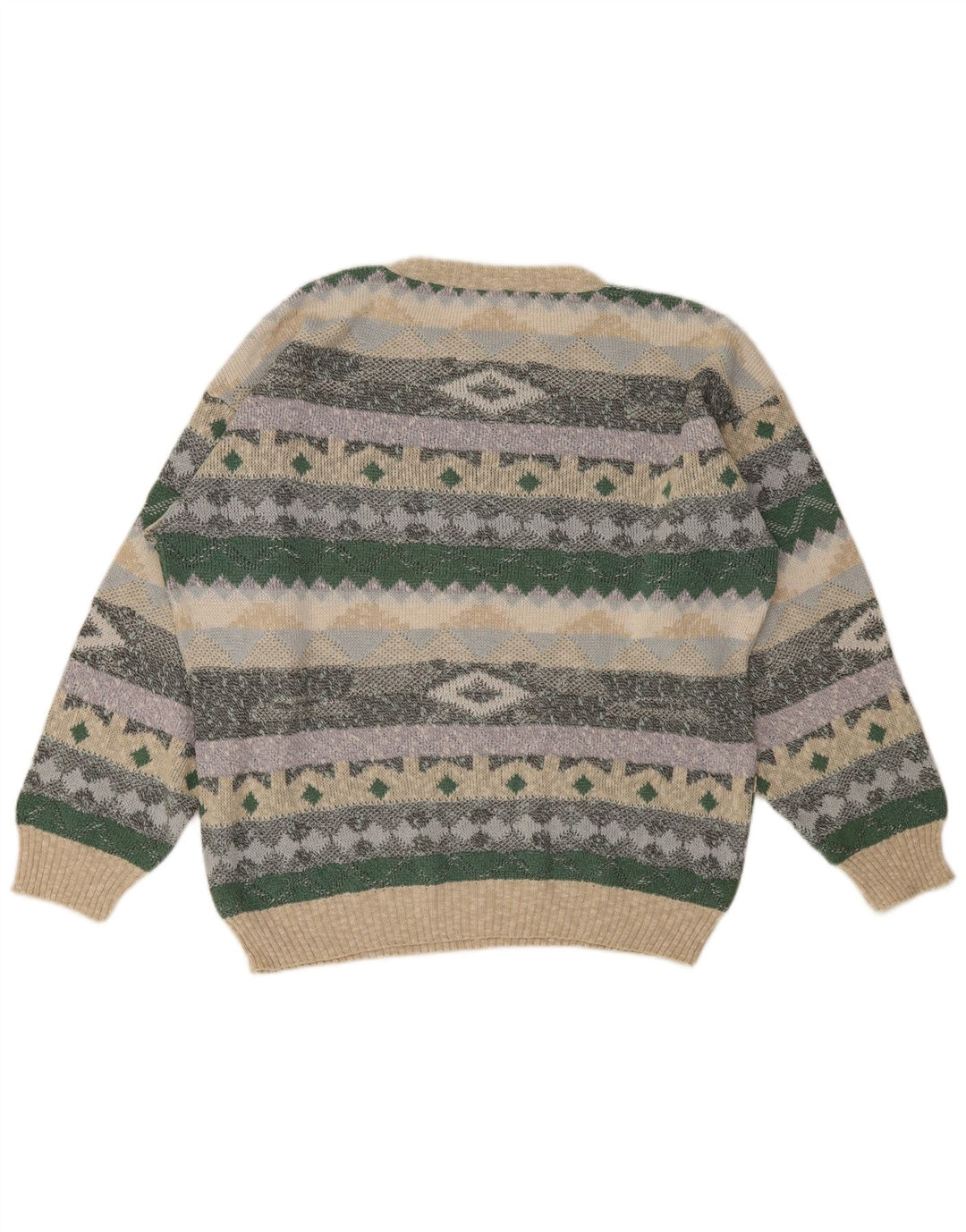 Pulover vintage pentru bărbați cu gât roșu IT 48/50 mediu multicolor