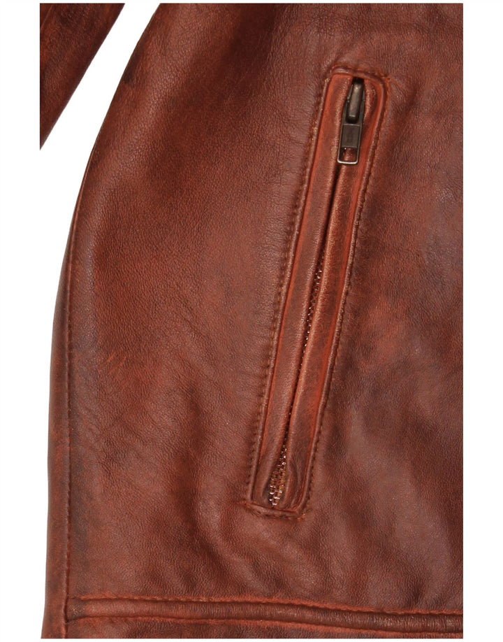 Vintage Femei UK 18 XL Piele maro