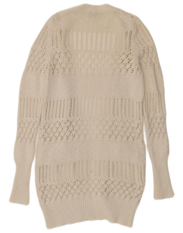 Pulover cardigan deschis pentru femei Gap UK 12 bumbac alb mediu