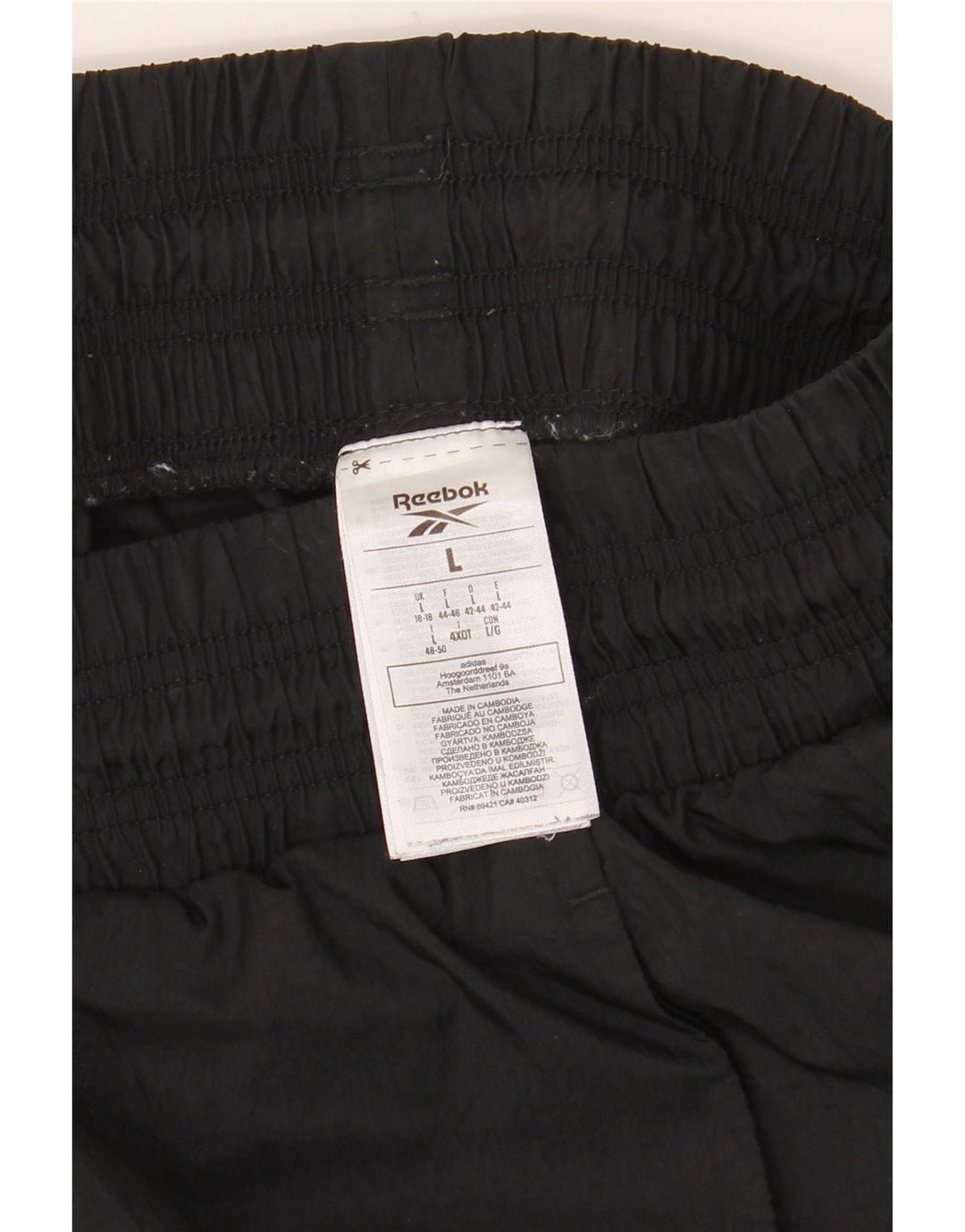 Pantaloni de trening Reebok pentru femei Marea Britanie 16/18 Poliamidă neagră mare