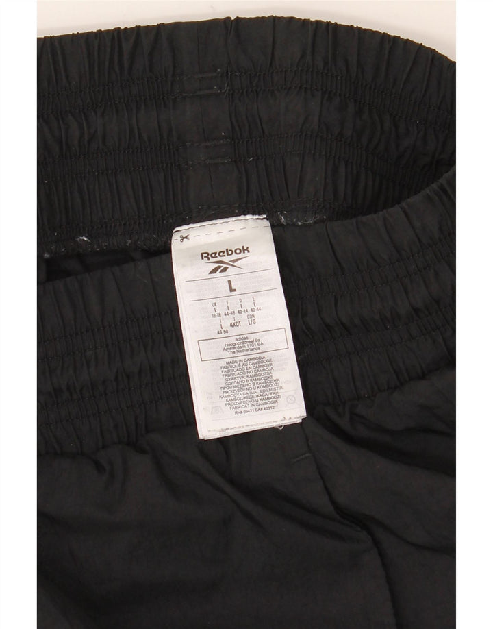 Pantaloni de trening Reebok pentru femei Marea Britanie 16/18 Poliamidă neagră mare
