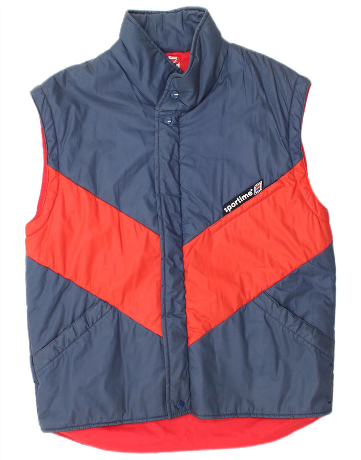 Gilet Căptușit Vintage pentru bărbați IT 48 Medium Bleumarin Poliester Colorblock