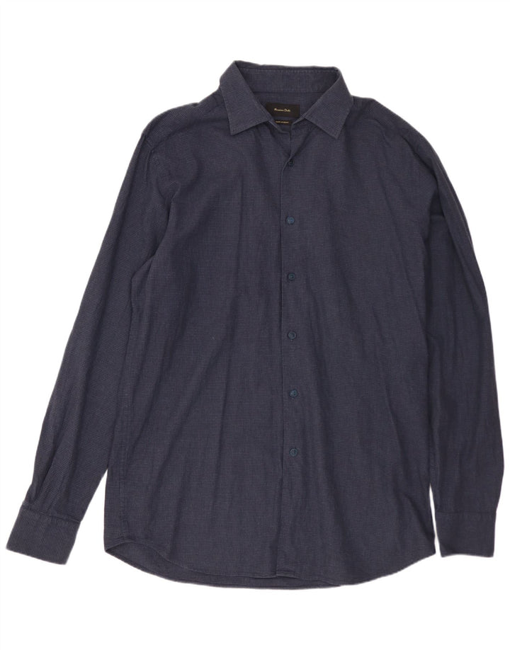 Cămașă Massimo Dutti pentru bărbați, mare, bleumarin, din bumbac cu picior de gală
