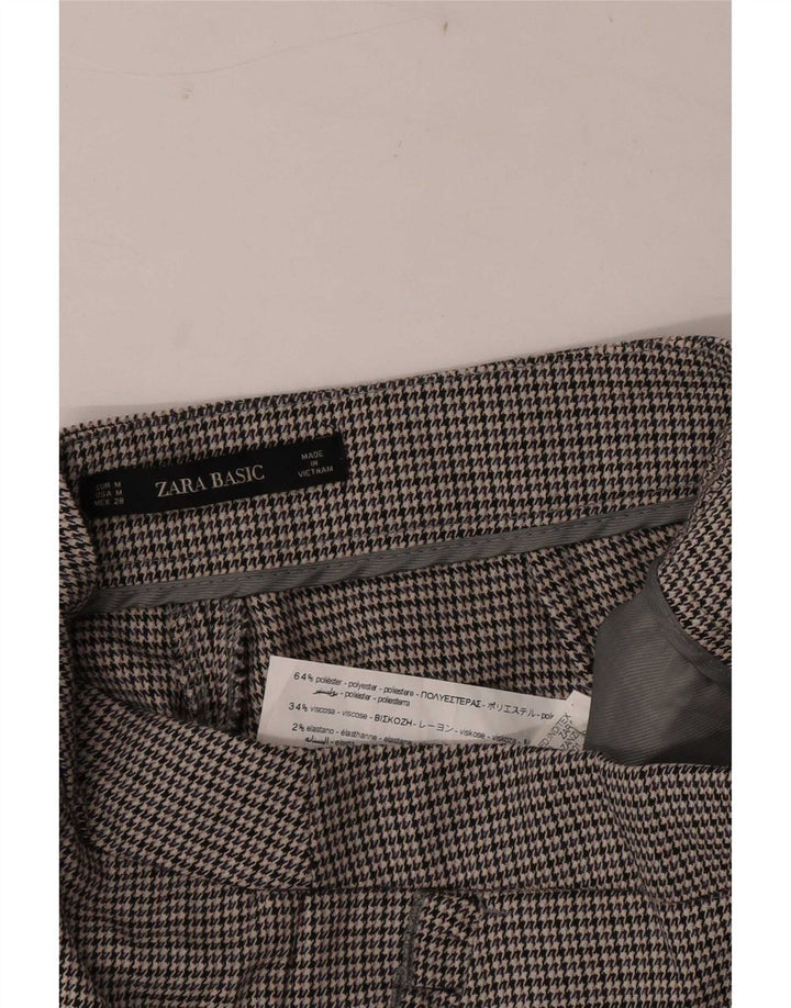 Pantaloni chino subțiri pentru femei Zara Mediu L28 L26 Poliester cu picior de găină gri