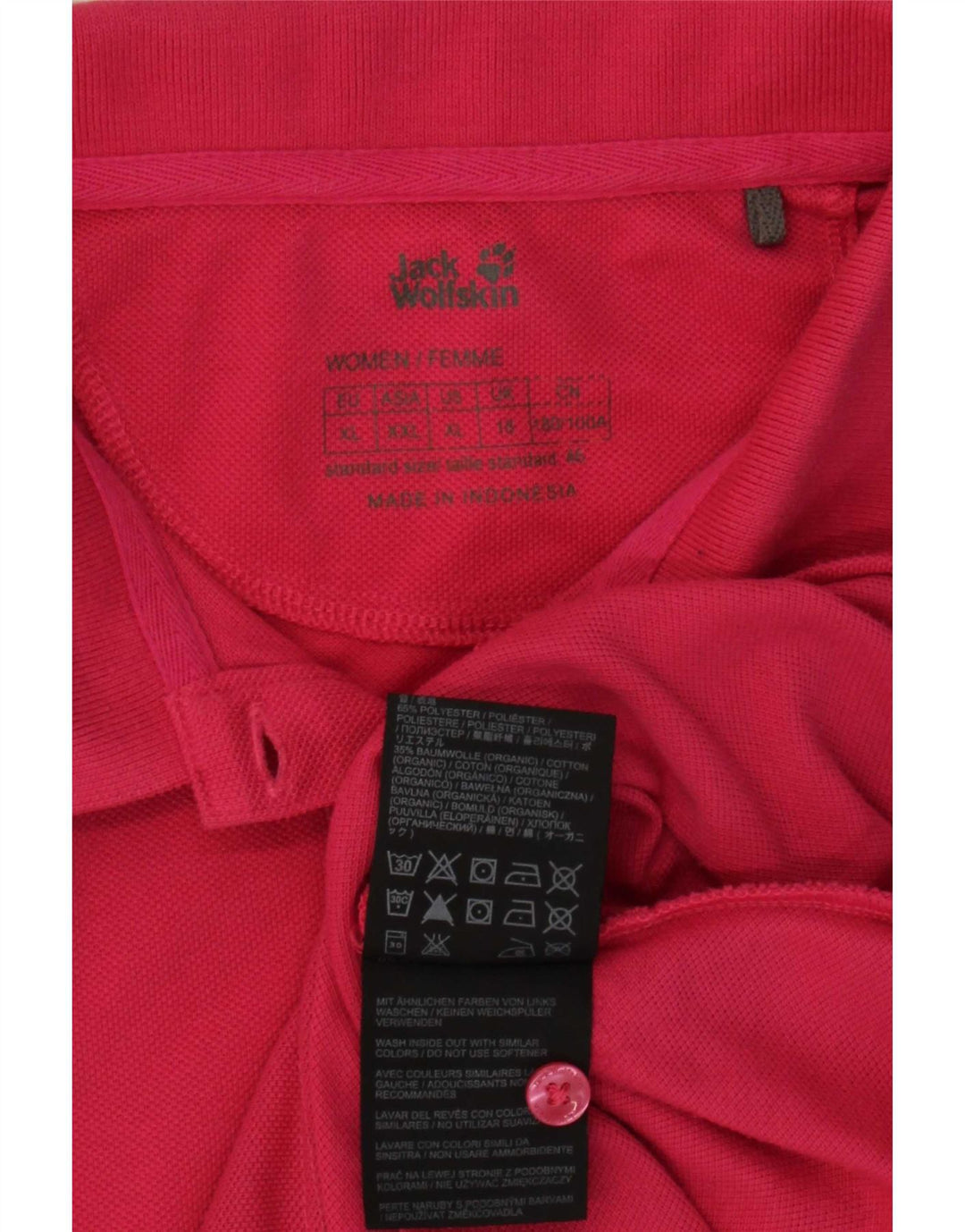 Tricou polo Jack Wolfskin pentru femei UK 18 XL roz poliester