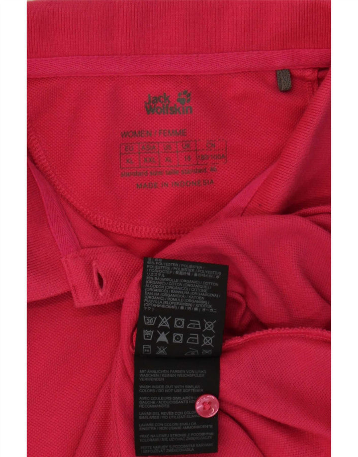 Tricou polo Jack Wolfskin pentru femei UK 18 XL roz poliester