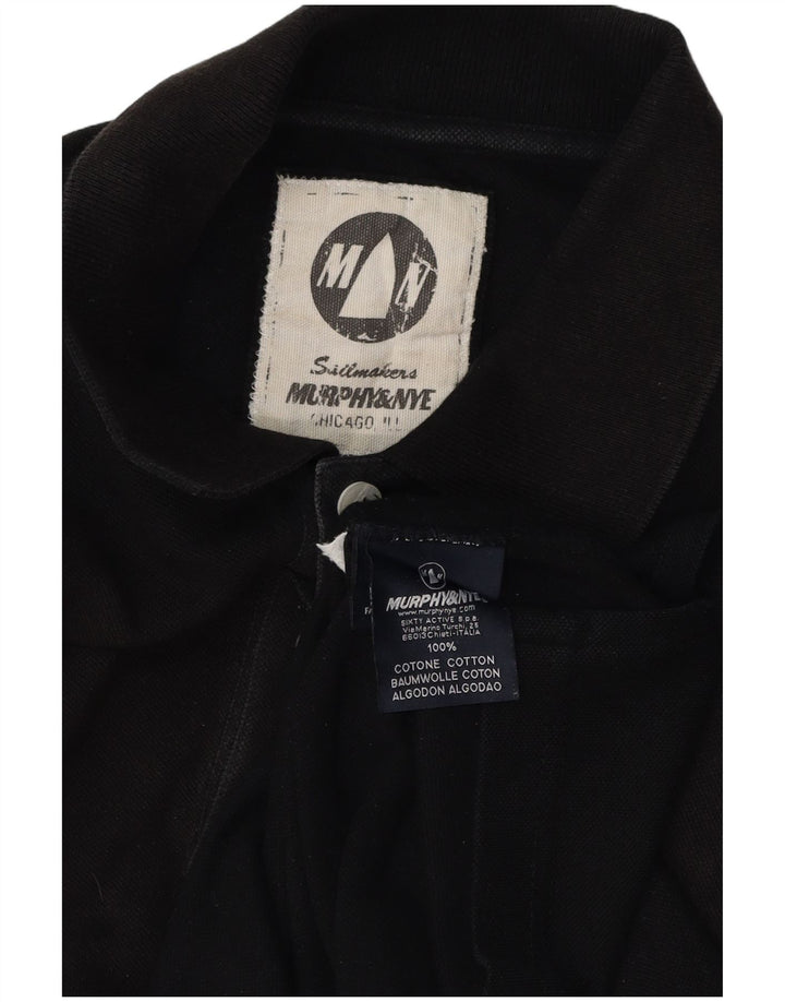 MURPHY & NYE Tricou polo Chicago pentru bărbați, bumbac negru mare