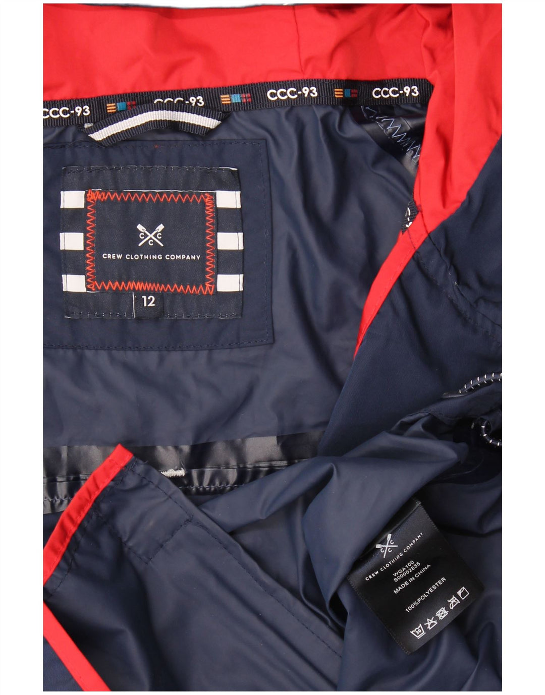 Crew Clothing Jachetă de ploaie cu grafică pentru femei UK 12 Medium Bleumarin Colorblock